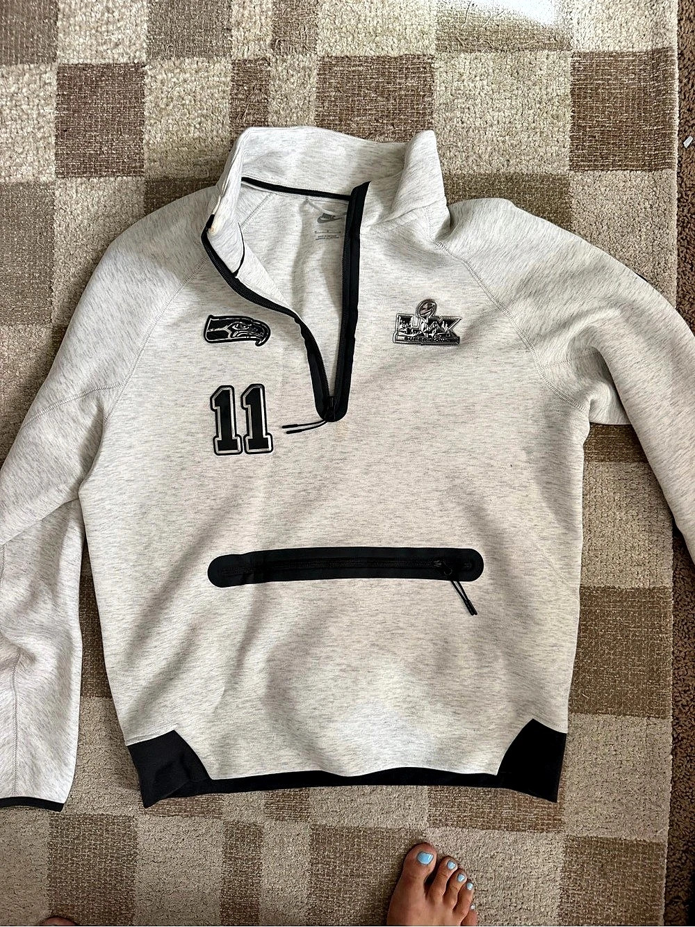 NFL Super Bowl XLVIII Seahawks 11 Quarter Zip Pullover